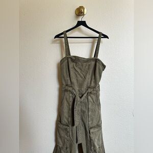 Free People Olive Green Utility Jumpsuit